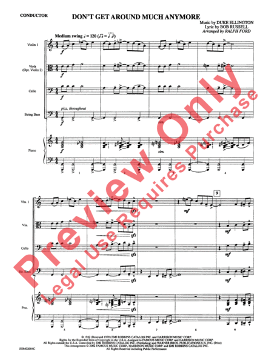 Don't Get Around Much Anymore String Orchestra scores gallery preview page 4