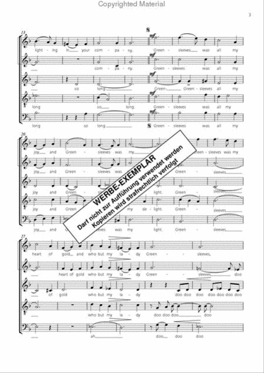 Greensleeves A Cappella scores gallery preview page 3