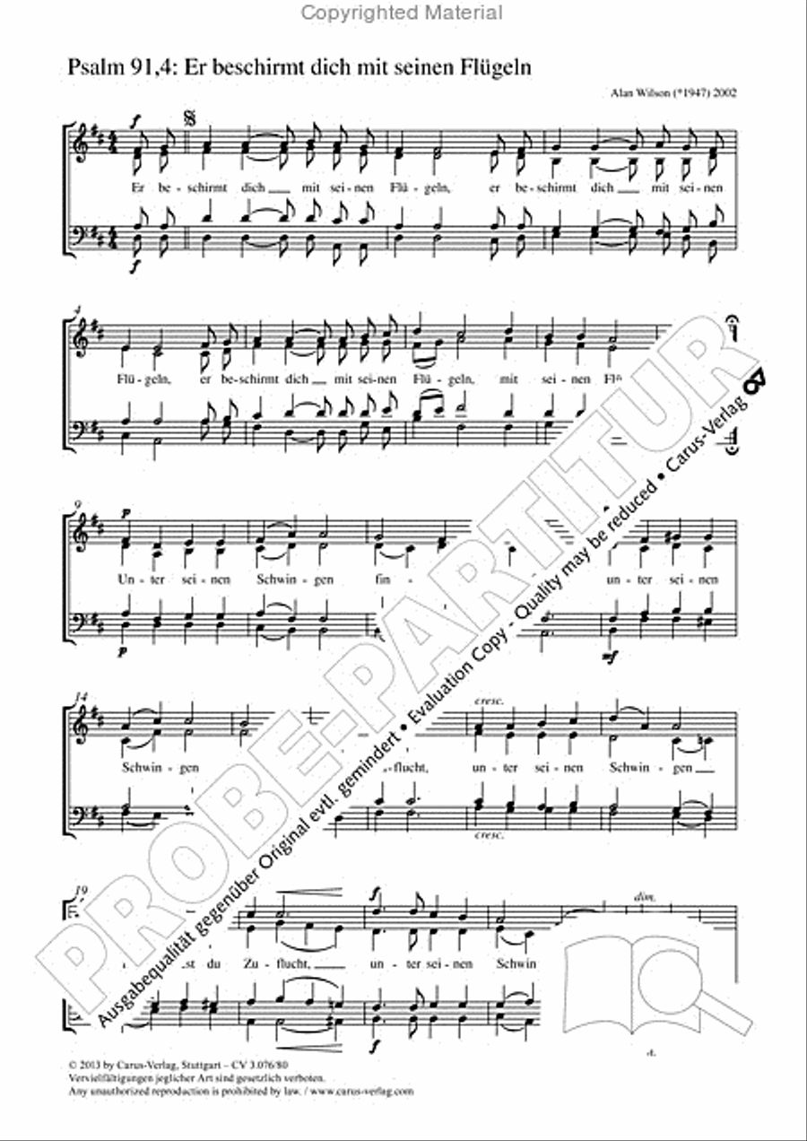 Er beschirmt dich mit seinen Flugeln 4-Part scores gallery preview page 2