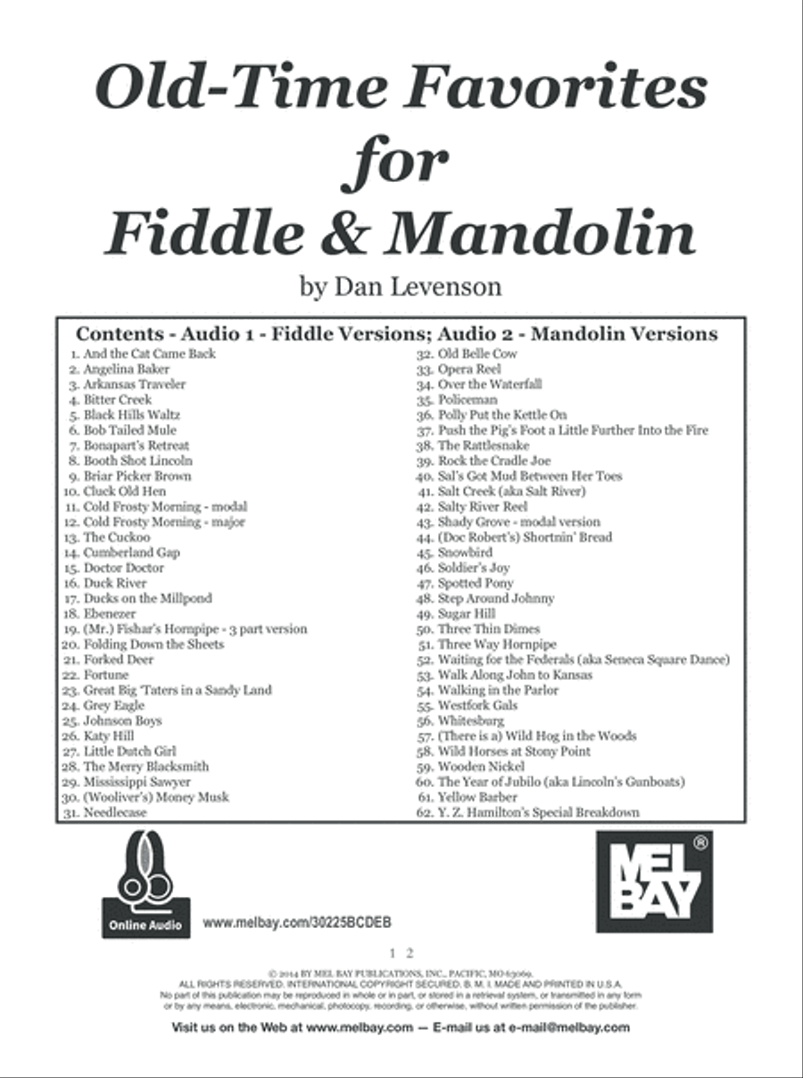 Old-Time Favorites for Fiddle and Mandolin Violin scores gallery preview page 7