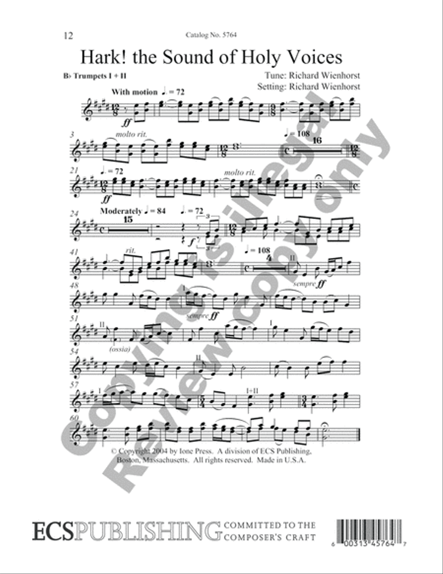 Hark! The Sound of Holy Voices 4-Part scores gallery preview page 7