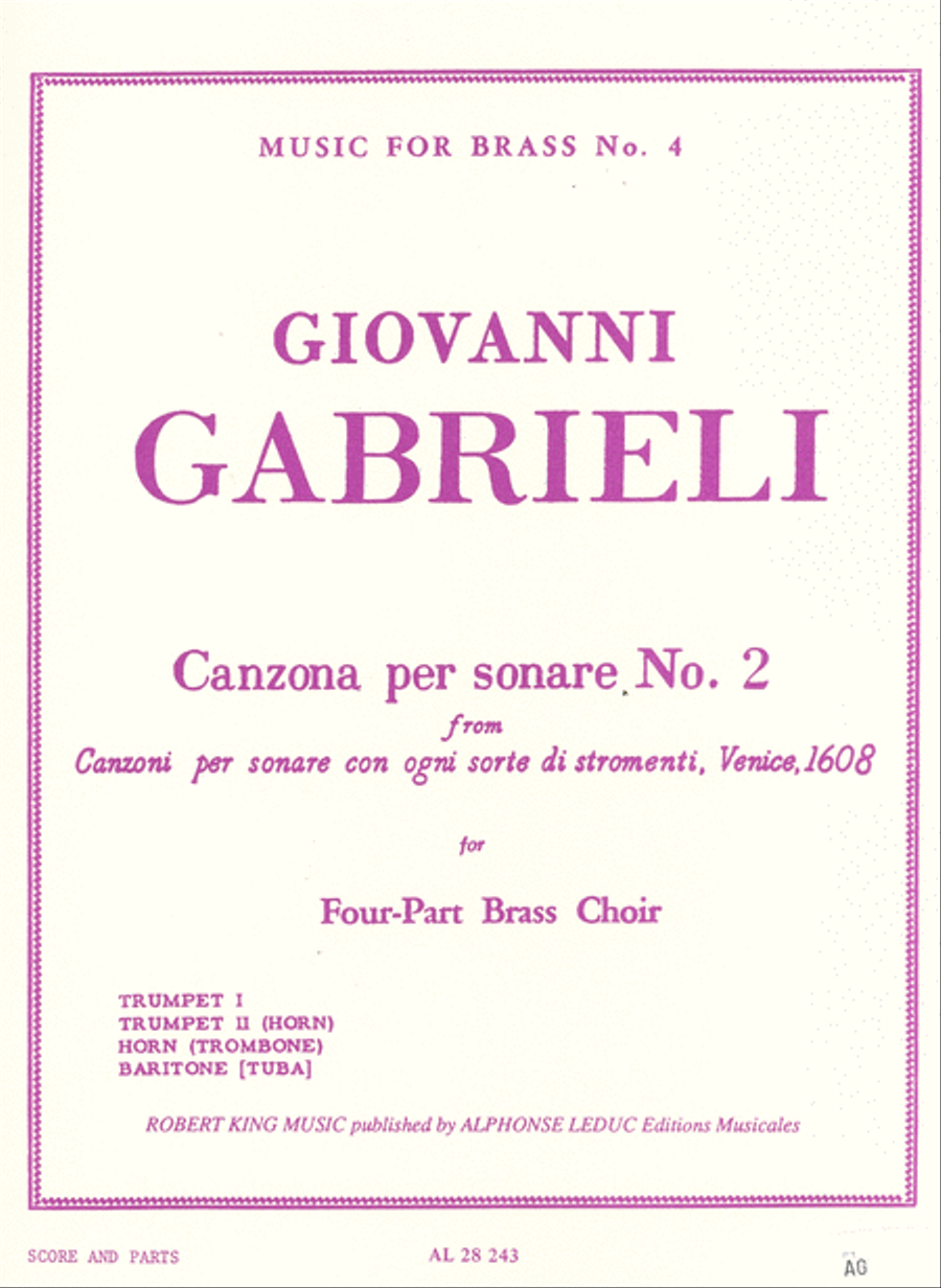 Canzona Per Sonare No. 2 for Four-Part Brass Choir 4-Part scores gallery preview page 1