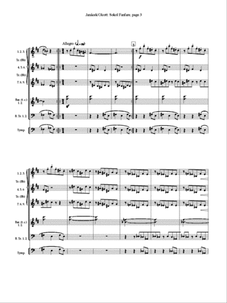 Sokol Fanfare from Sinfonietta Small Ensemble scores gallery preview page 3