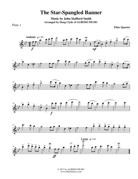 The Star-Spangled Banner for Flute Quartet image number null