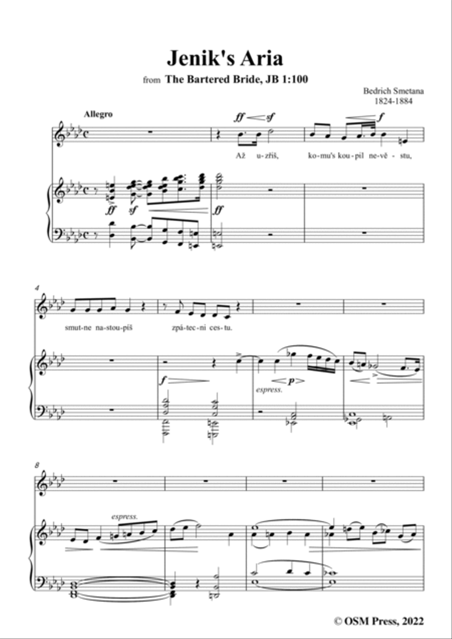 Smetana-Jenik's Aria,in f minor Voice Solo scores gallery preview page 3