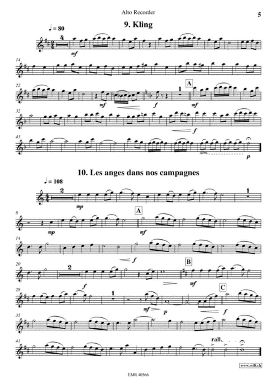 18 Christmas Songs Alto Recorder scores gallery preview page 6