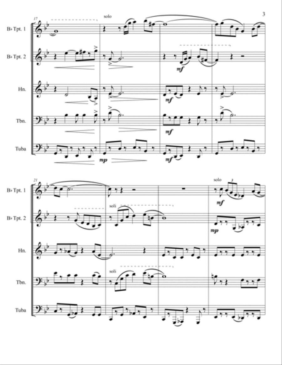 Harlem Nocturne Brass Quintet scores gallery preview page 3