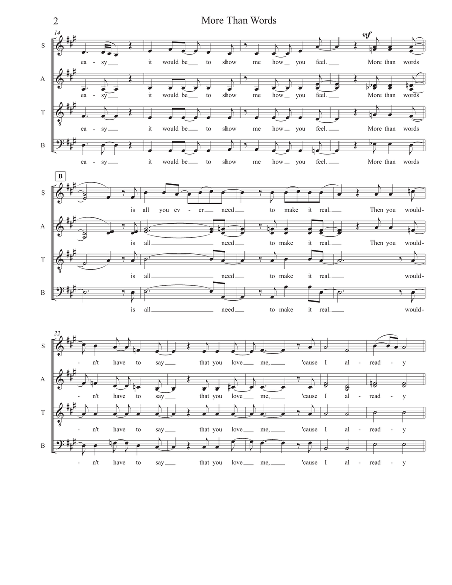 More Than Words Divisi scores gallery preview page 2