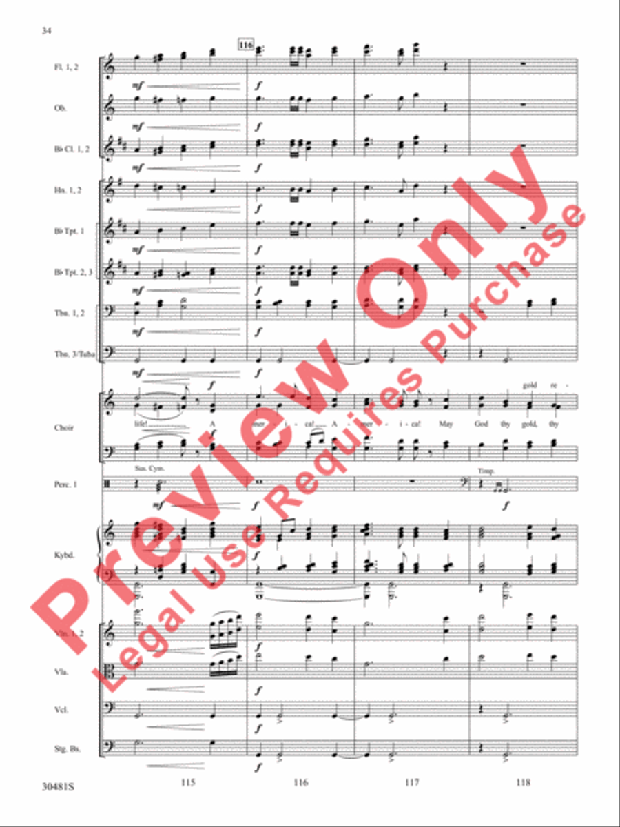 A Tribute to the Armed Services (A Medley) Choir scores gallery preview page 35