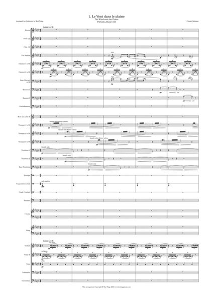 Four Impressions on Debussy (4 Piano Preludes arranged for Full Orchestra) – Score and Parts image number null