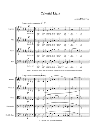 Celestial Light for choir (SATB) and strings or keyboard
