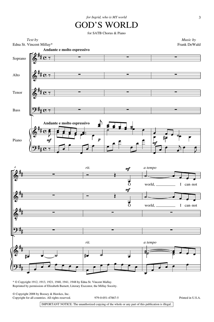 God's World God's World 4-Part scores gallery preview page 1