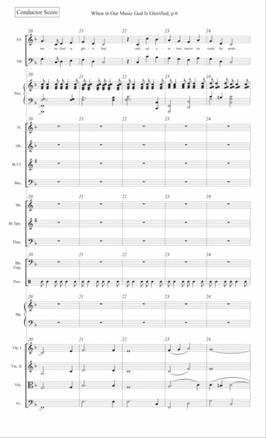When in Our Music God Is Glorified 4-Part scores gallery preview page 8
