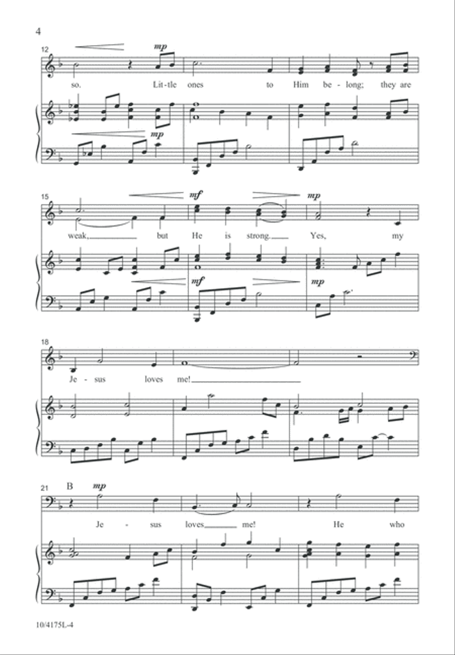 Yes, My Jesus Loves Me Yes, My Jesus Loves Me 3-Part scores gallery preview page 5