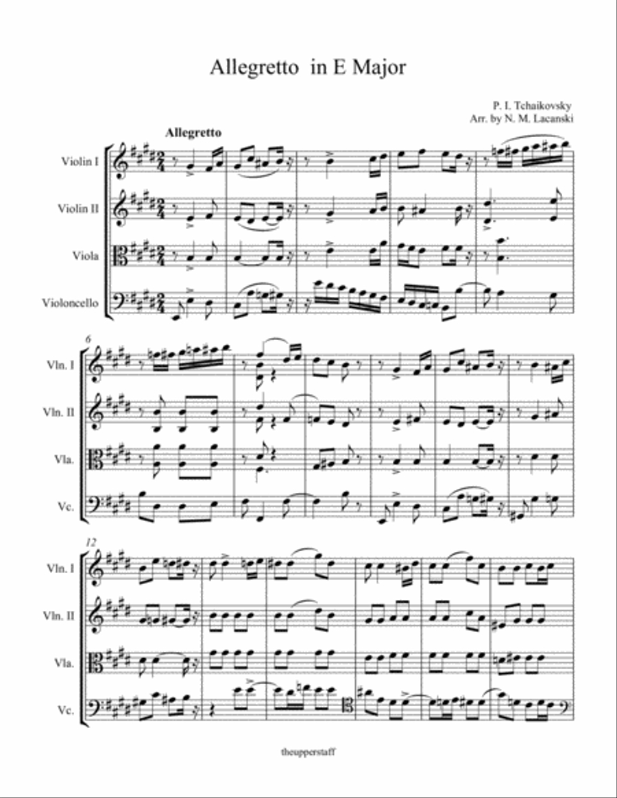 Allegretto in E Major String Quartet scores gallery preview page 2