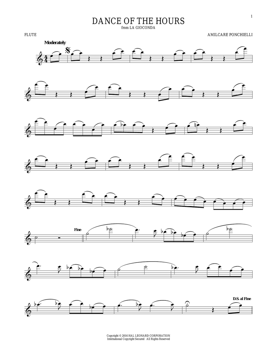 Dance Of The Hours Dance Of The Hours Flute Solo scores gallery preview page 1
