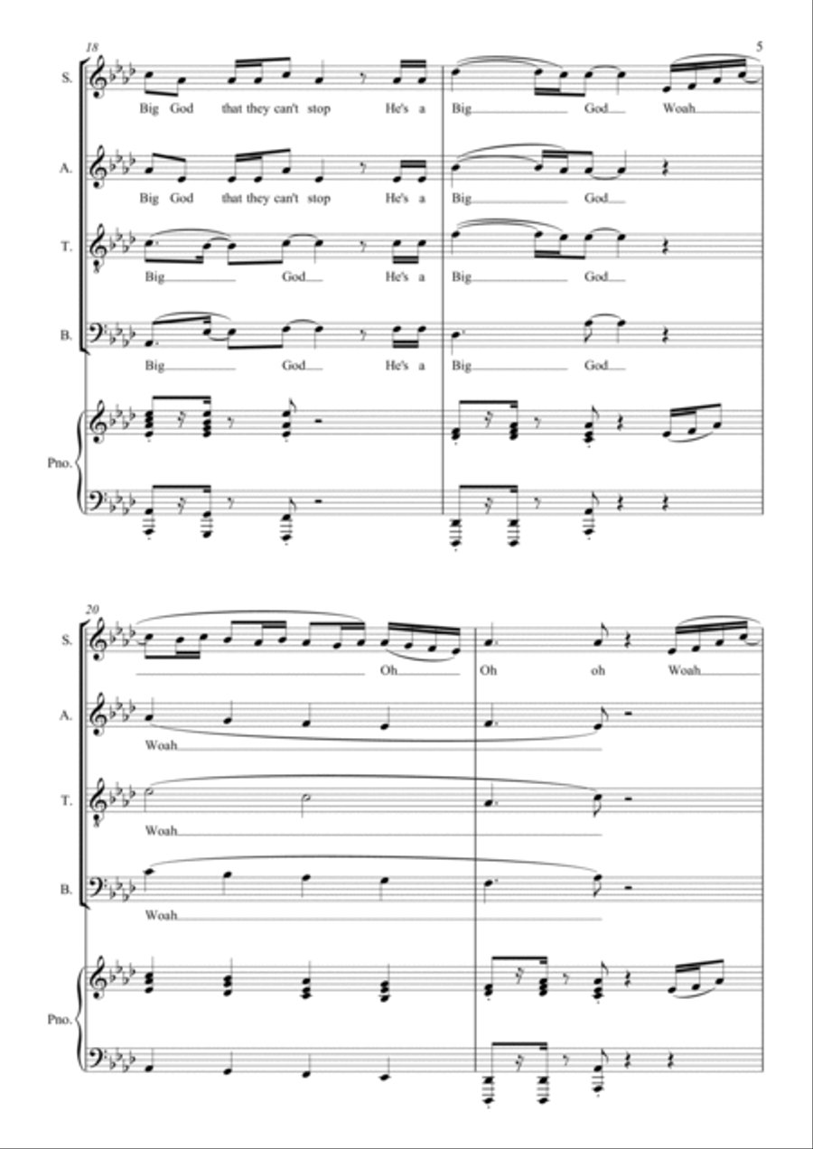 Big God 4-Part scores gallery preview page 5