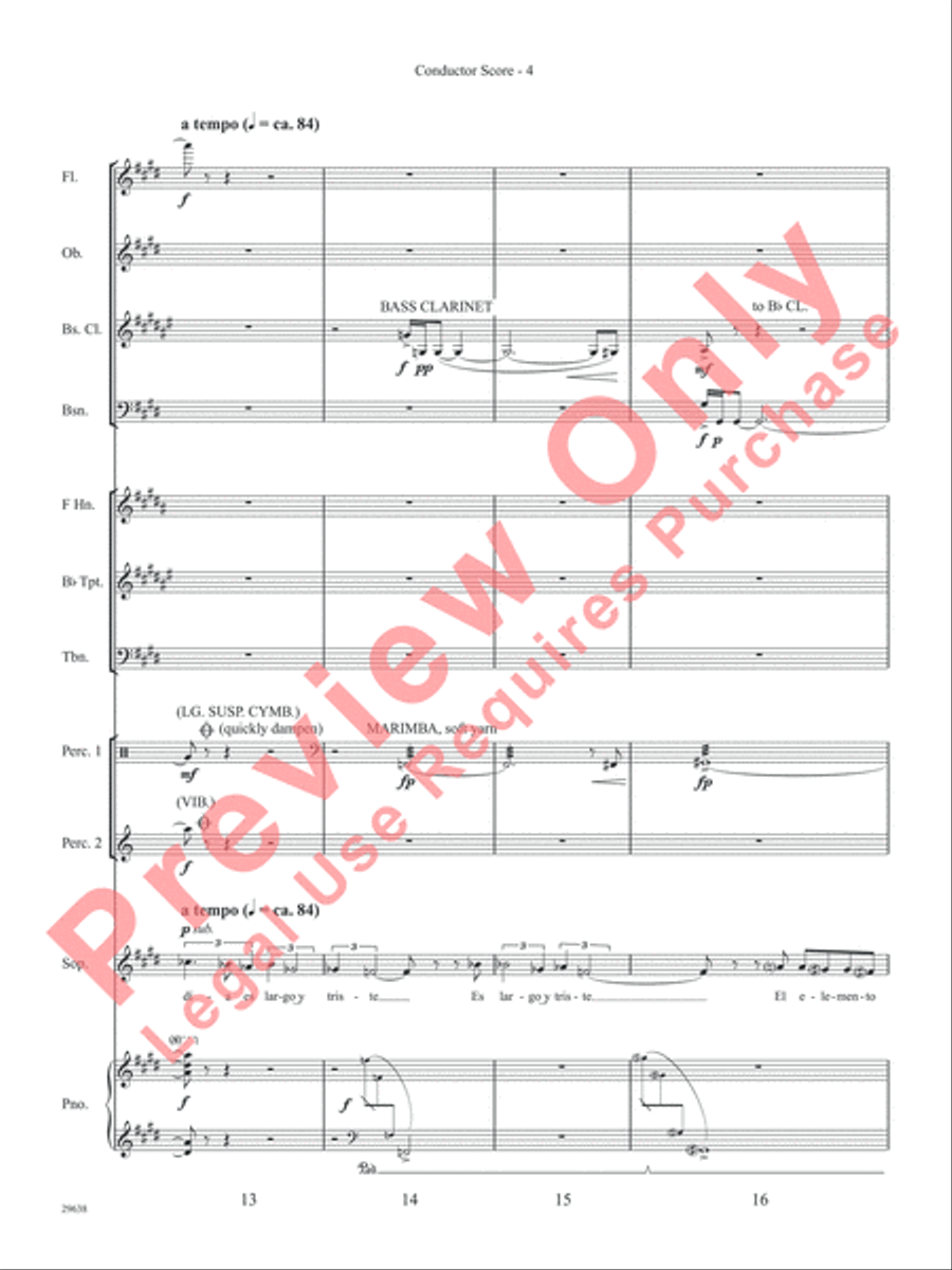 Three Spanish Songs (for Soprano and Wind Ensemble) Concert Band scores gallery preview page 9
