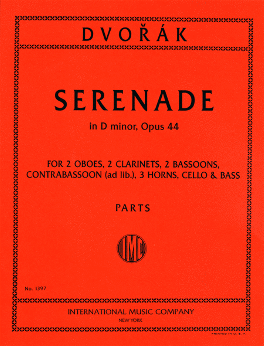 Serenade In D Minor, Opus 44 For 2 Oboes, 2 Clarinets, 3 Horns, 3 Bassoons, Cello & Bass (Parts) Bassoon scores gallery preview page 1