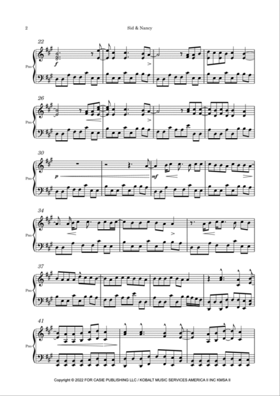 Sid & Nancy Sid & Nancy Piano Solo scores gallery preview page 2