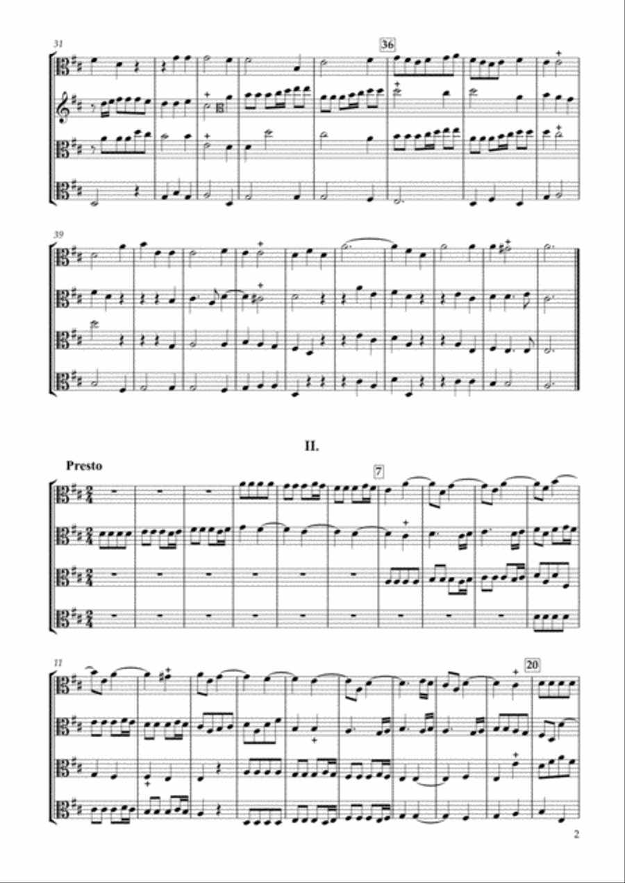 Sonata Op.34-4 for Four Violas Viola Solo scores gallery preview page 2