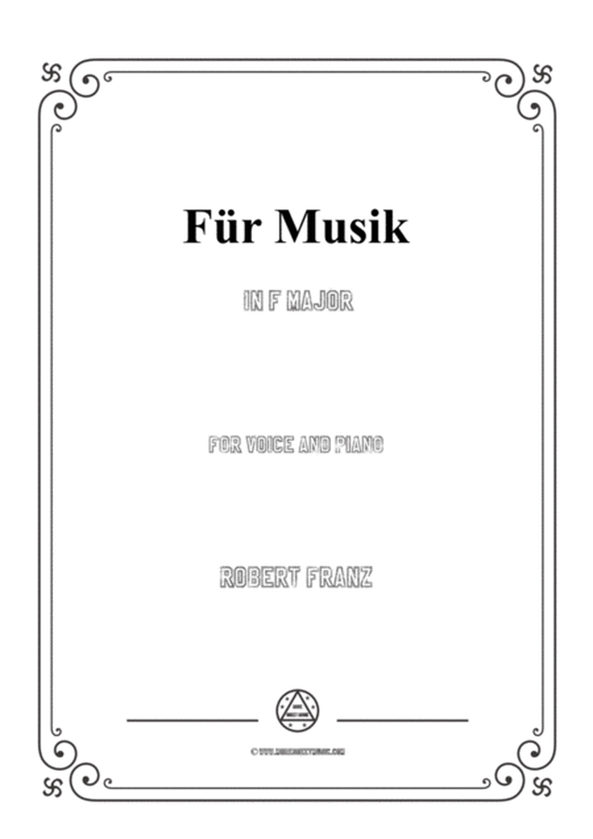 Franz-Für Musik in F Major,for voice and piano image number null