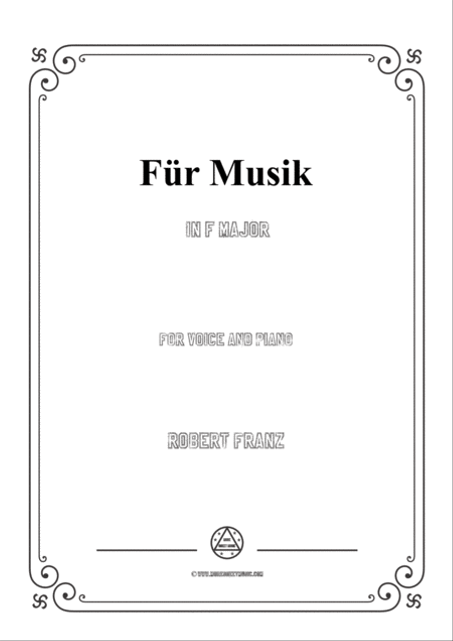 Franz-Für Musik in F Major,for voice and piano Voice Solo scores gallery preview page 1
