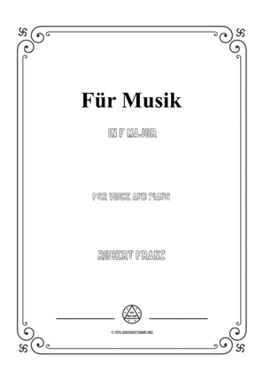 Book cover for Franz-Für Musik in F Major,for voice and piano