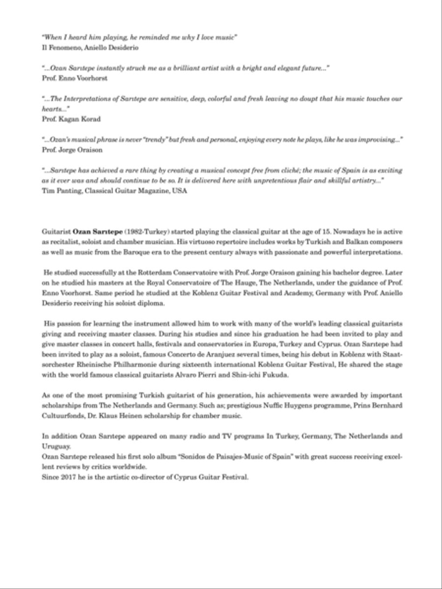 Hommage à Roland Dyens Classical Guitar scores gallery preview page 2