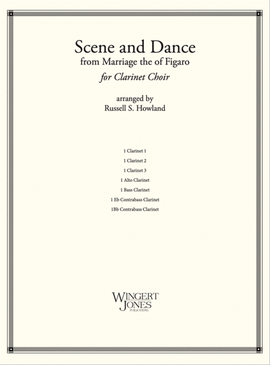 Scene and Dance From Marriage Of Figaro B-Flat Clarinet scores gallery preview page 1