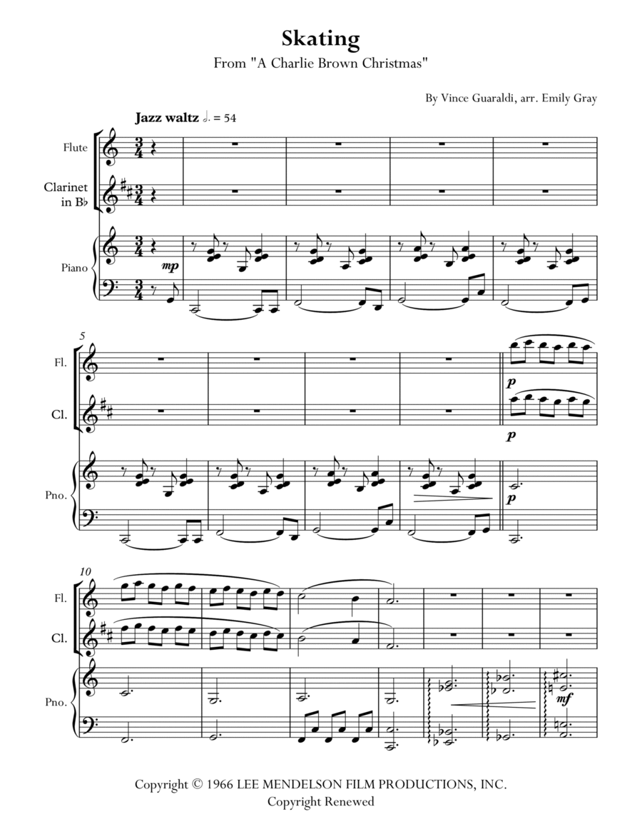 Skating Woodwind Duet scores gallery preview page 1