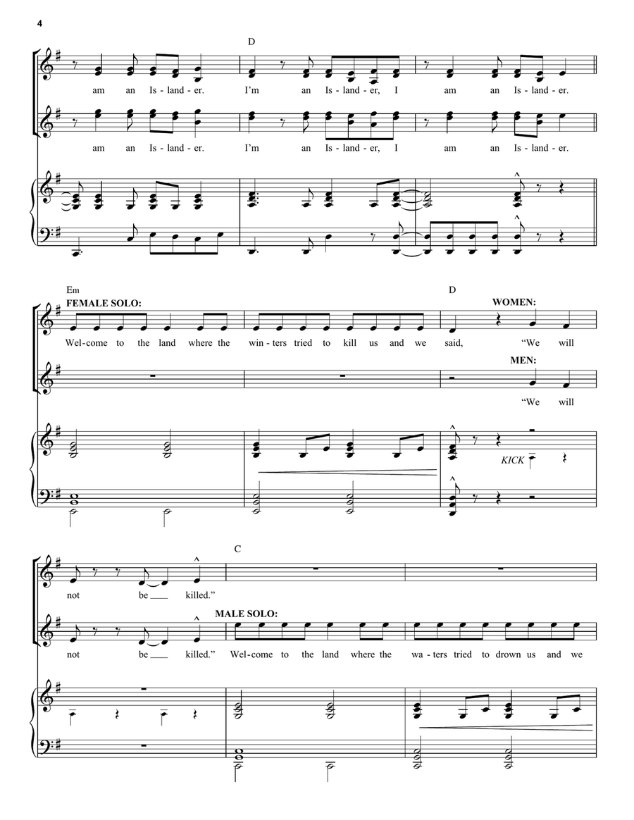 Welcome To The Rock (from Come from Away) Piano, Vocal scores gallery preview page 4
