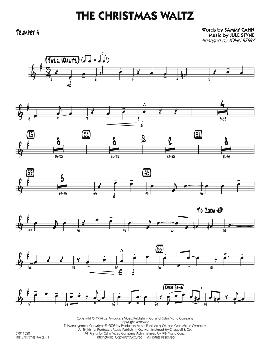 The Christmas Waltz - Trumpet 4 Jazz Ensemble scores gallery preview page 1