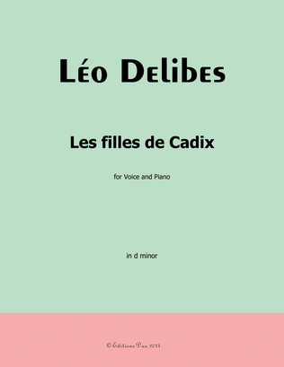 Book cover for Les filles de Cadix, by Delibes, in d minor
