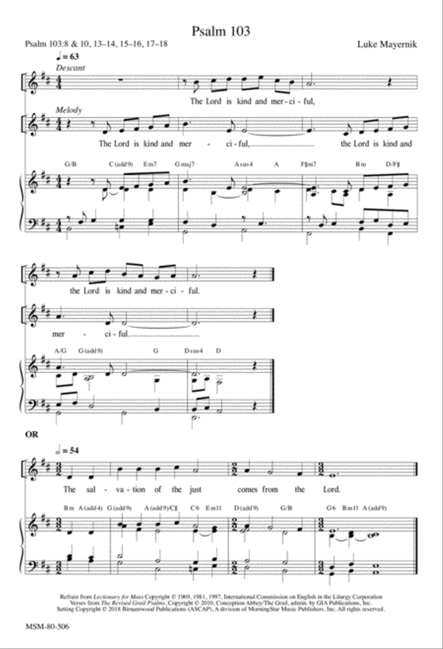 Psalm 103 4-Part scores gallery preview page 1