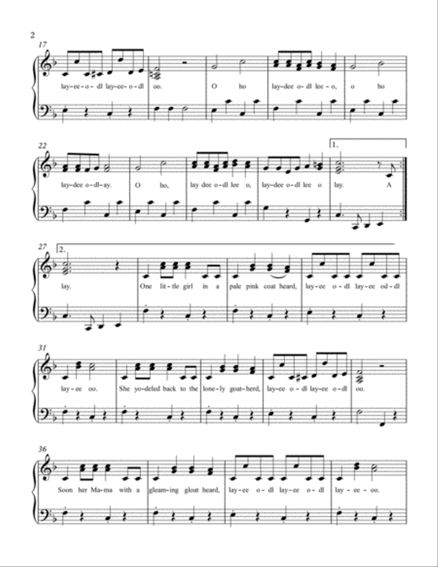 The Lonely Goatherd Piano Solo scores gallery preview page 2