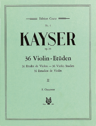 Book cover for 36 Violin Studies Op. 20 Vol. 2