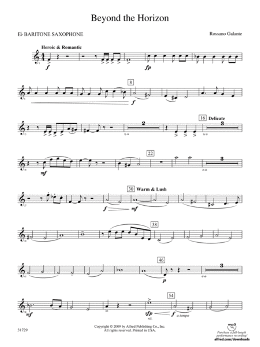 Beyond the Horizon: E-flat Baritone Saxophone Concert Band scores gallery preview page 1