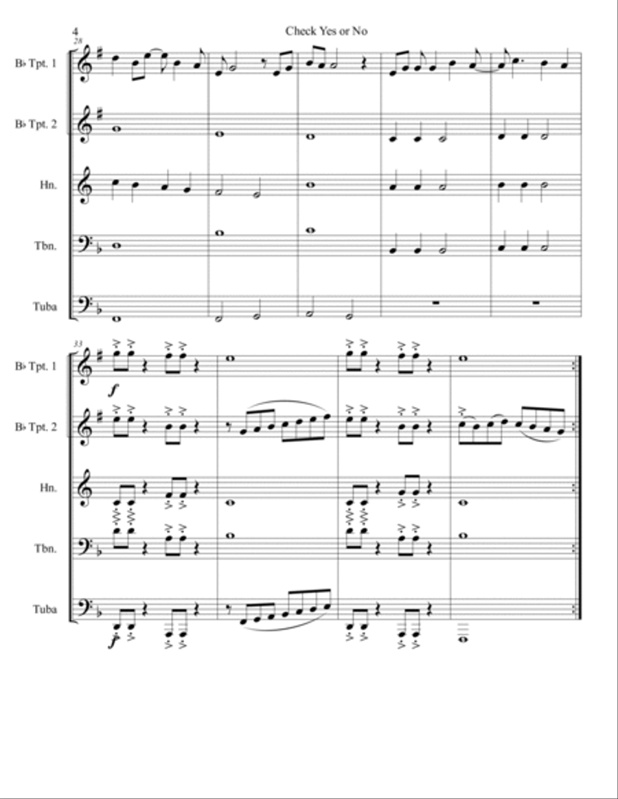 Check Yes Or No Brass Ensemble scores gallery preview page 4