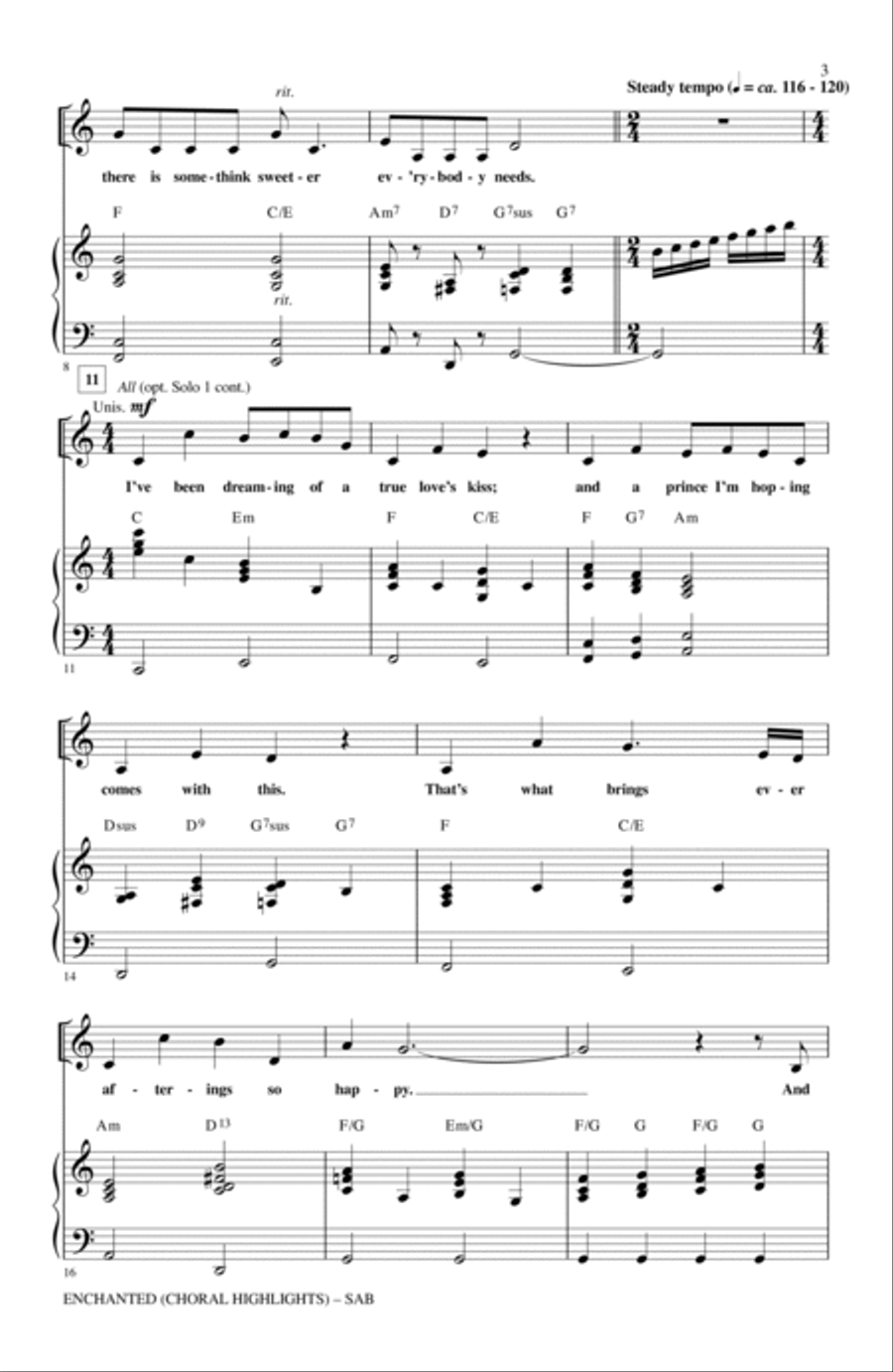 Enchanted (Choral Highlights) (arr. Alan Billingsley) 3-Part scores gallery preview page 2