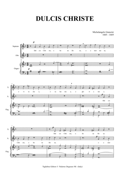 DULCIS CHRISTE - Grancini M. - For SA Choir (or Soli) and Organ image number null