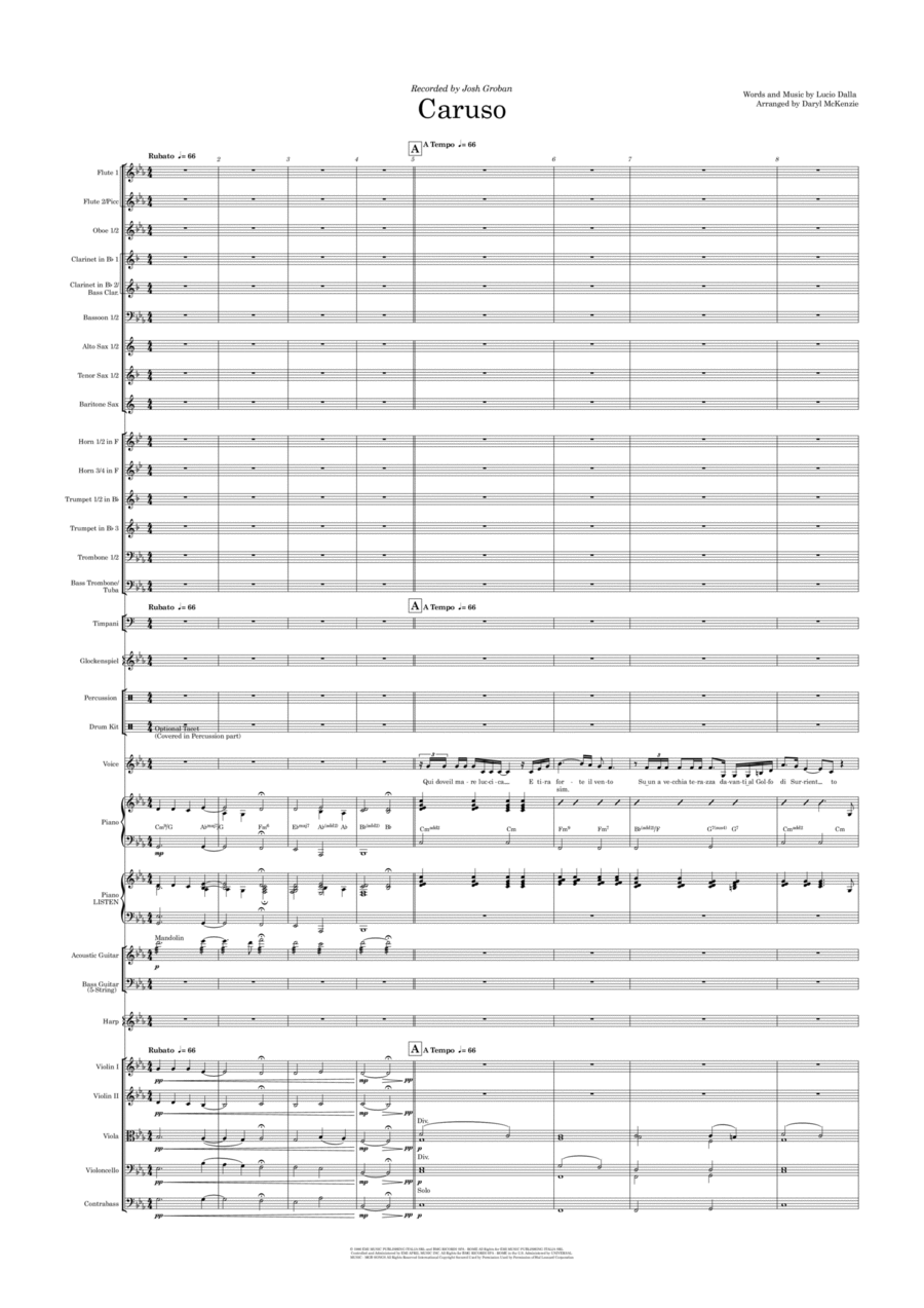 Caruso Full Orchestra scores gallery preview page 1