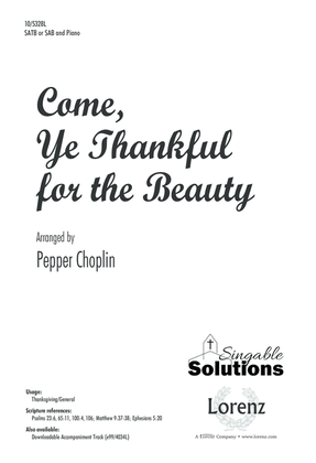 Book cover for Come, Ye Thankful for the Beauty