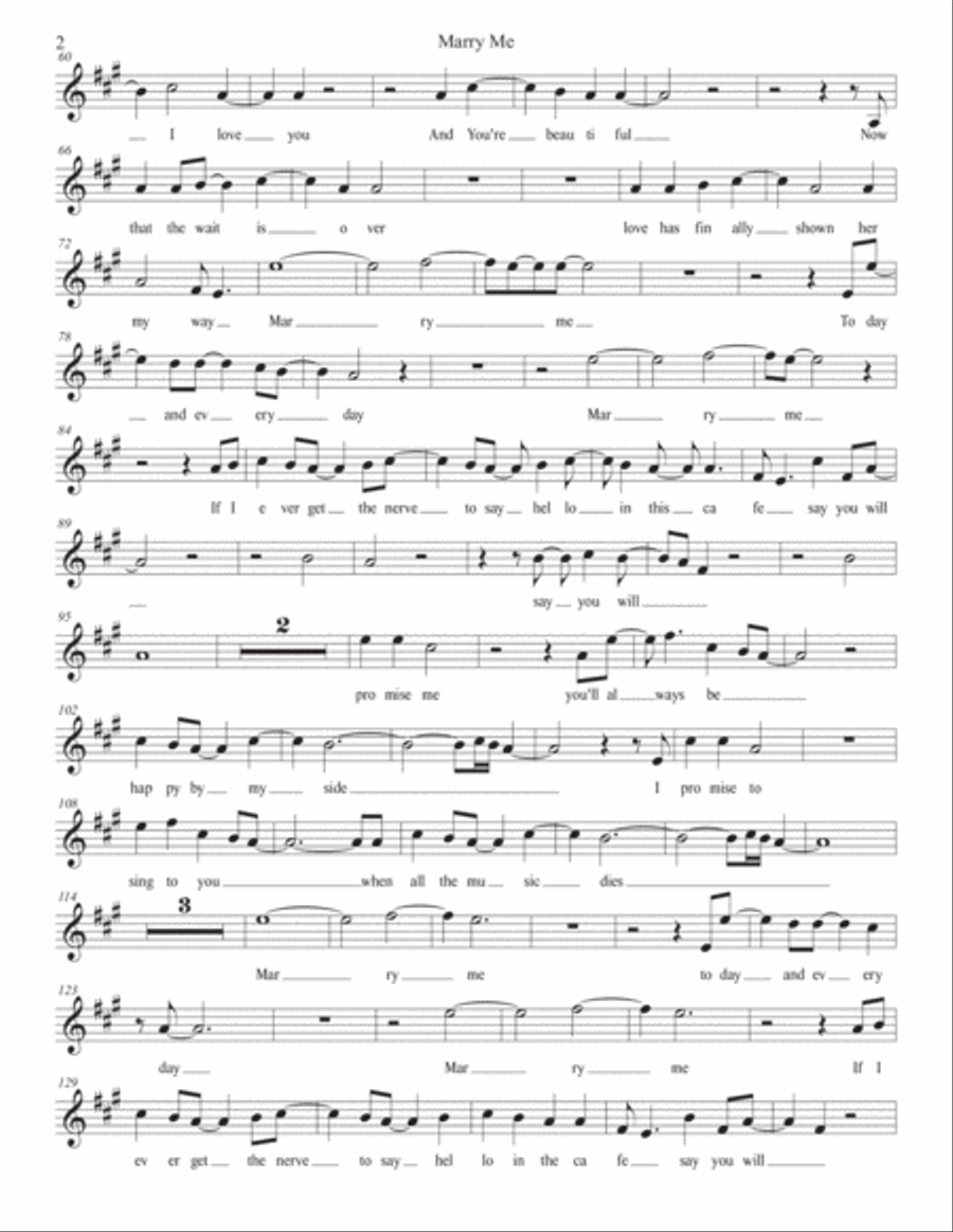 Marry Me Baritone Saxophone scores gallery preview page 2