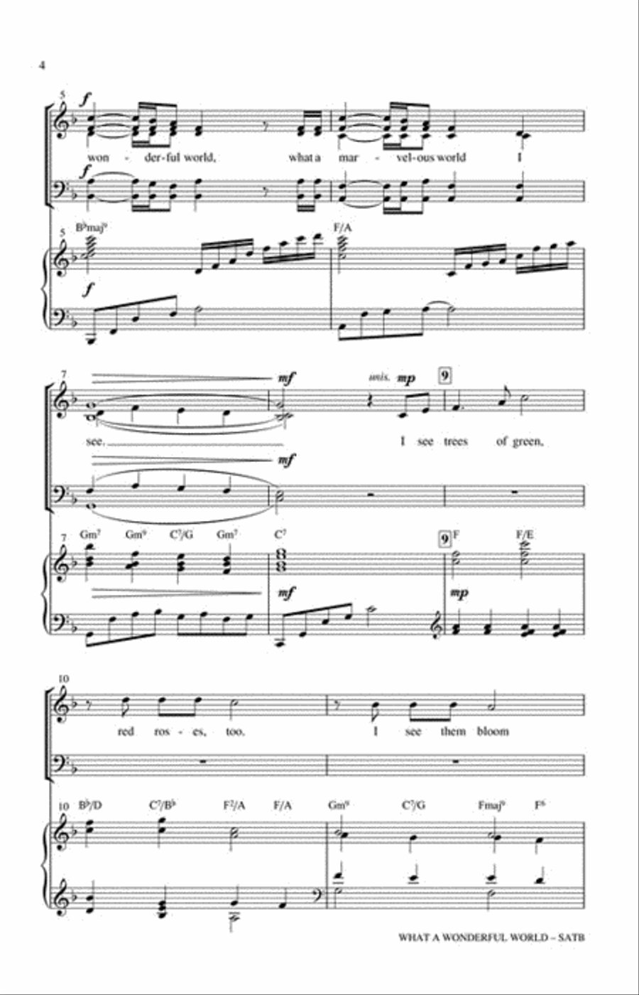 What a Wonderful World What a Wonderful World 4-Part scores gallery preview page 3