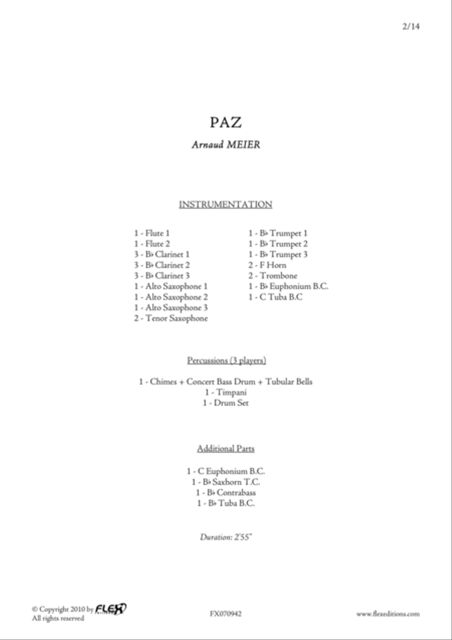 Paz Paz Concert Band scores gallery preview page 2