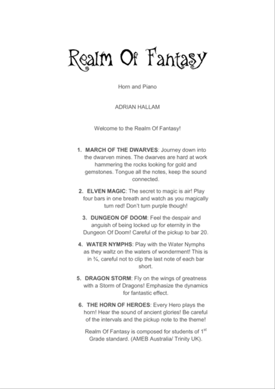 Realm Of Fantasy Horn scores gallery preview page 2