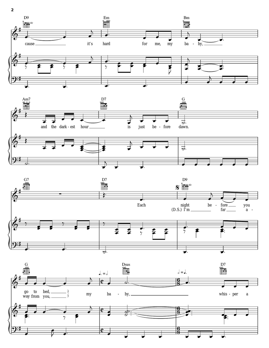 Dedicated To The One I Love Piano, Vocal, Guitar scores gallery preview page 2