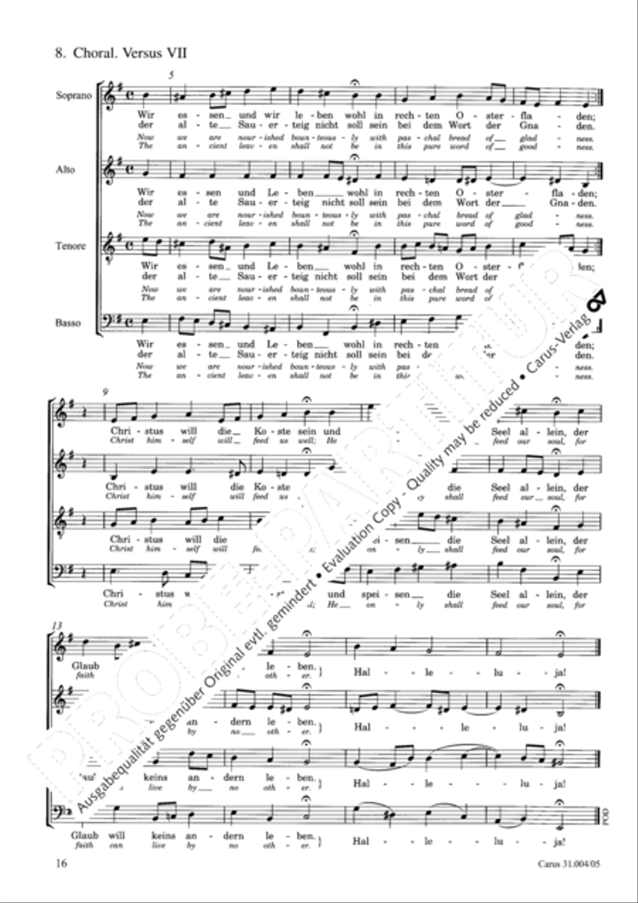 Christ lay in death's cold prison (Christ lag in Todesbanden) 4-Part scores gallery preview page 17