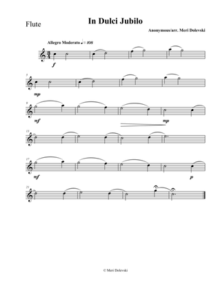 In Dulci Jubilo: flute/piano